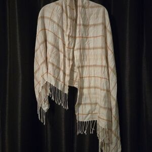 Plaid Fringe Shawl